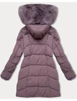 Fialová dámská zimní plus size bunda s do stehen model 21248385 - S'WEST
