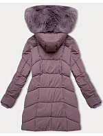 Fialová dámská zimní plus size bunda s do stehen model 21248385 - S'WEST Fialová dámská zimní plus size bunda s do stehen model 21248385 - S'WEST