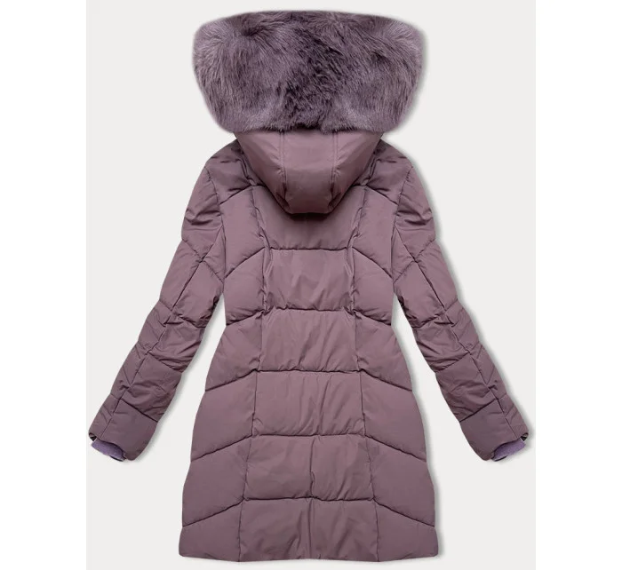 Fialová dámská zimní plus size bunda s do stehen model 21248385 - S'WEST
