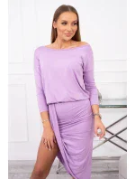 Asymetrické šaty, 3/4 rukávy, světle fialové Asymetrické šaty, 3/4 rukávy, světle fialové