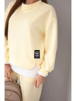 Dámská souprava s volná mikina a tepláky žlutý model 21808625 - K-Fashion Dámská souprava s volná mikina a tepláky žlutý model 21808625 - K-Fashion