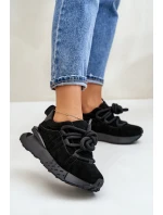 Zamszowe Sneakersy Damskie Na Platformie Z Grubym Sznurowaniem Artiker 54C1464 Czarne Zamszowe Sneakersy Damskie Na Platformie Z Grubym Sznurowaniem Artiker 54C1464 Czarne