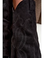 Černé kovbojské kozačky na sloupku s otočenou holínkou Irella Černé kovbojské kozačky na sloupku s otočenou holínkou Irella
