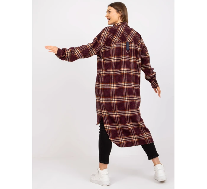 Dámska košeľa EM-KS-003/06.38X-maroon Dámska košeľa EM-KS-003/06.38X-maroon