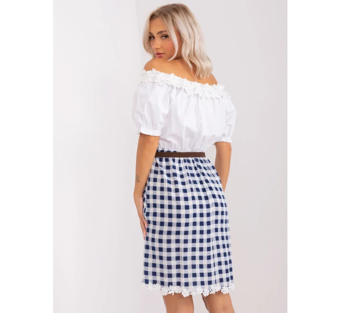 Sukienka LK SK model 20301460 biało granatowy - FPrice