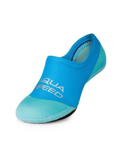 AQUA SPEED Ponožky na plávanie Neo Blue Pattern 02