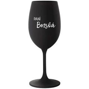 PANÍ BOŽSKÁ - černá sklenice na víno 350 ml
