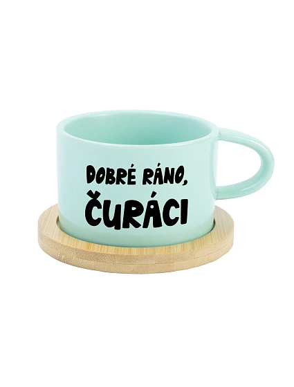 DOBRÉ RÁNO, DICKERS - mätový hrnček s makrónkou 200 ml DOBRÉ RÁNO, DICKERS - mätový hrnček s makrónkou 200 ml
