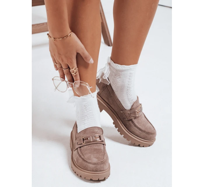 Dámské semišové béžové mokasíny Dstreet model 21992434 - FashionStreet