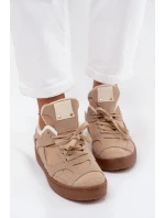 Dámské tenisky na platformě s s kožešinou béžové model 21707254 - Boto Dámské tenisky na platformě s s kožešinou béžové model 21707254 - Boto