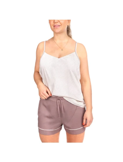 Dámske pyžamové kraťasy QS6449E-DVB hnedá - Calvin Klein Dámske pyžamové kraťasy QS6449E-DVB hnedá - Calvin Klein