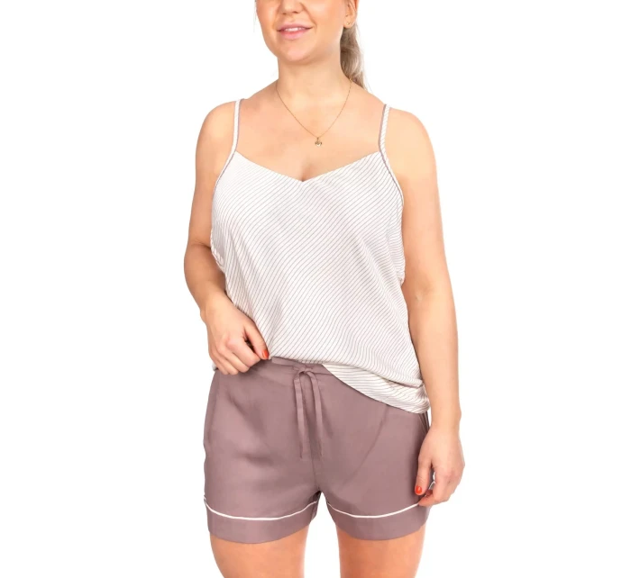 Dámske pyžamové kraťasy QS6449E-DVB hnedá - Calvin Klein Dámske pyžamové kraťasy QS6449E-DVB hnedá - Calvin Klein