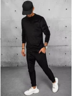 Pánska čierna velúrová mikina FashionStreet BX5534