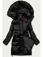 Dámska zimná bunda z ekokože čierna (TY038-1)