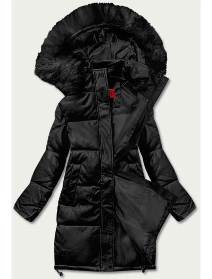 Dámska zimná bunda z ekokože čierna (TY038-1)
