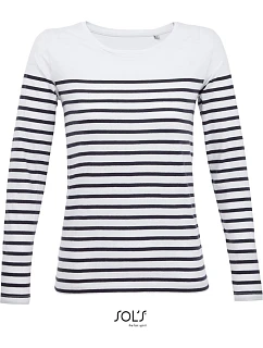 SOL'S LSL Women Dámské pruhované tričko s dlouhým rukávem white/navy model 22521425