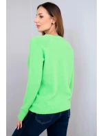 Dámsky detský sveter z alpaky s dlhými rukávmi neónovo zelenej farby Dámsky detský sveter z alpaky s dlhými rukávmi neónovo zelenej farby