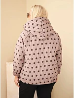 Dámská bunda Plus Size s kapucí puntíky fango