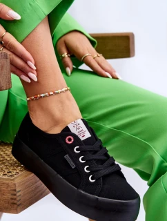 Damskie Trampki Na Platformie Cross Jeans LL2R4039 Czarne