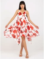 Šaty DHJ SK 15952 1.24X biele a červené