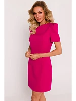 M777 Mini šaty s ramennými vypchávkami - fuchsiová