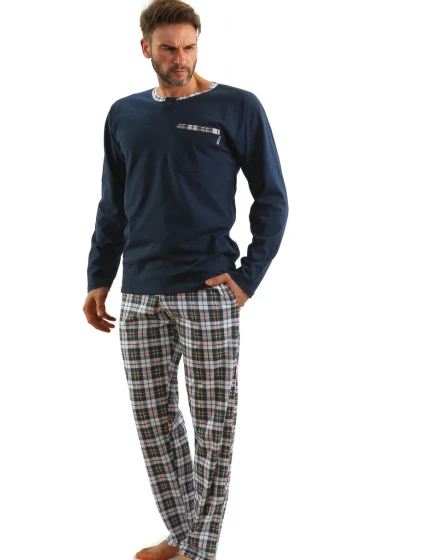 PÁNSKE ŽAKÁROVÉ PYŽAMO S DLHÝMI RUKÁVMI