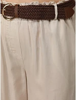Dámske nohavice z lyocellu so širokými nohavicami, béžové, FashionStreet UY3068