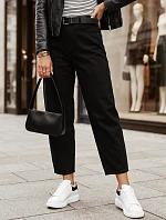 Dámske džínsy s vysokým pásom a opaskom, strih „balloon fit“, čierne, FashionStreet UY3119