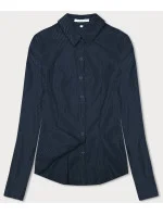 Koszula damska w srebrne paseczki granat (AWT0111)