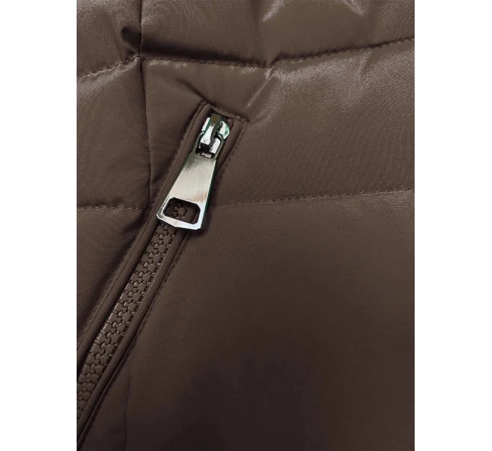 Dámska hnedá páperová zimná bunda (LHD-23032) Dámska hnedá páperová zimná bunda (LHD-23032)