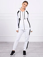 Pruhovaná športová súprava biela
