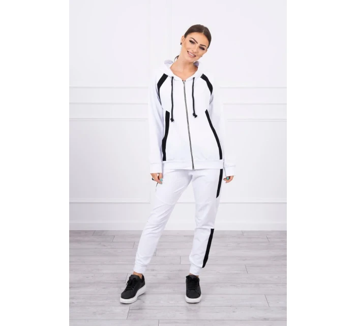 Pruhovaná športová súprava biela Pruhovaná športová súprava biela