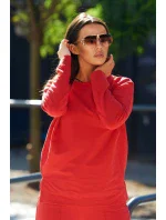 Bavlnený komplet Mikina + Nohavice so širokými nohavicami červený