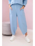 Bavlnená mikina nohavice set modrá
