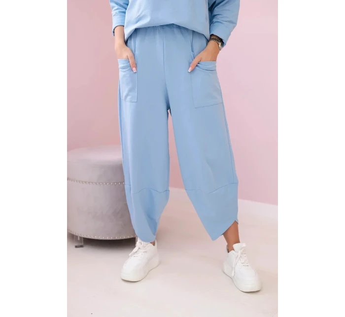 Bavlnená mikina nohavice set modrá