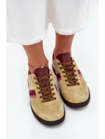 Zamszowe Niskie Sneakersy Damskie Big Star SS274680 HI-POLY SYSTEM Limonkowe