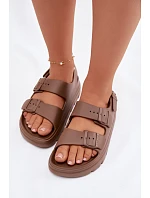 Dámské pěnové sandály na platformě Big Star TT274A035 hnědé