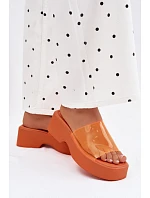 Dámské sandály na platformě s páskem Oranžové model 22107254 - Boto