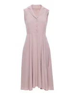 S409 Priliehavé košeľové šaty - béžové