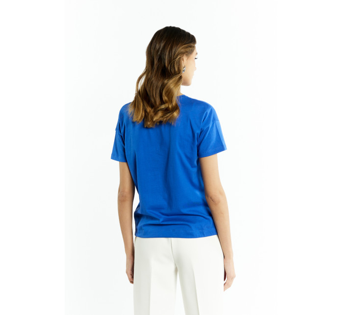 Monnari Blúzky Dámske bavlnené tričko Modrá