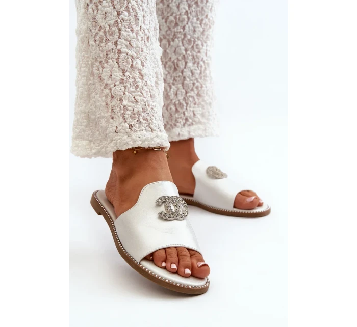 Elegantné dámske lesklé papuče s ornamentom S.Barski Silver