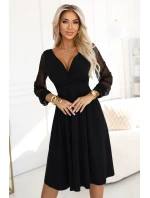 Elegantní midi šaty model 21961131 černé - numoco