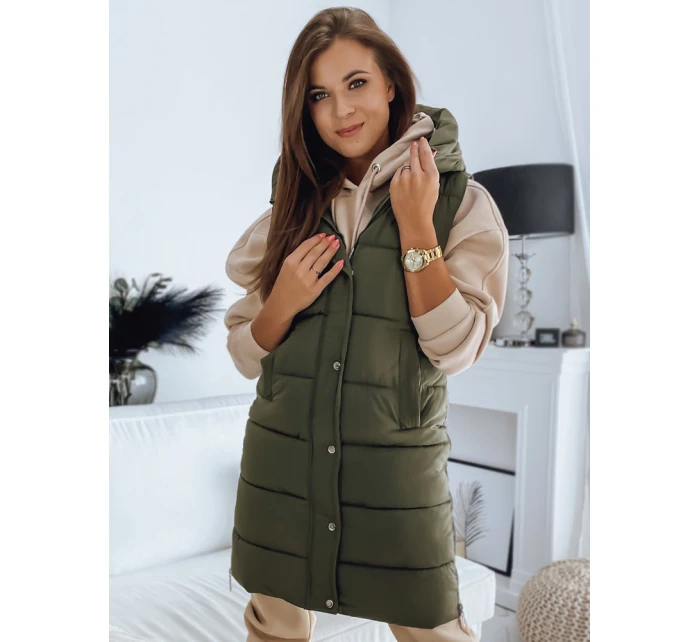 Dámská prošívaná vesta zelená Dstreet model 21965951 - FashionStreet Dámská prošívaná vesta zelená Dstreet model 21965951 - FashionStreet