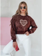 Dámská oversize mikina se srdcem vínová Dstreet model 21988163 - FashionStreet