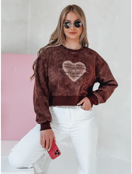 Dámská oversize mikina se srdcem vínová Dstreet model 21988163 - FashionStreet
