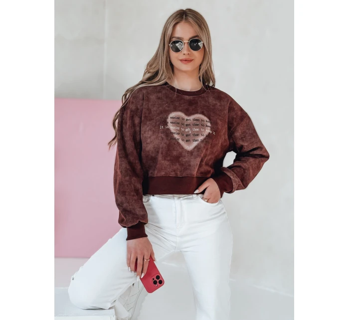 Dámská oversize mikina se srdcem vínová Dstreet model 21988163 - FashionStreet