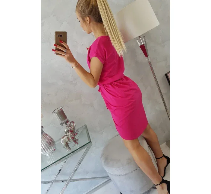 Šaty s obálkou dole fuchsiová