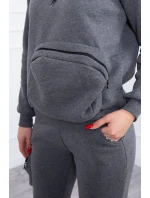 Zateplená súprava s ozdobným vreckom grafitová melanž Zateplená súprava s ozdobným vreckom grafitová melanž