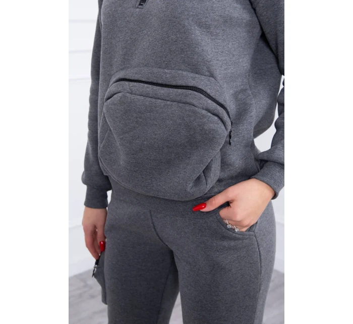 Zateplená súprava s ozdobným vreckom grafitová melanž Zateplená súprava s ozdobným vreckom grafitová melanž