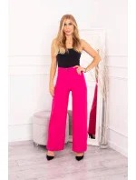 Široké kalhoty fuchsiové barvy